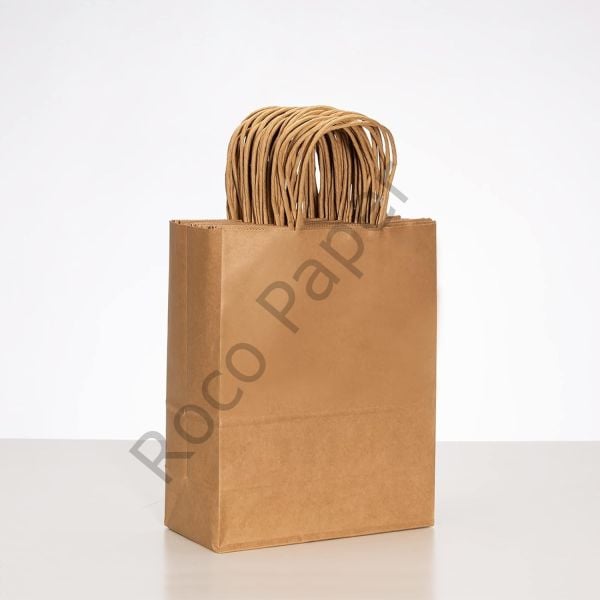 Kraft Kağıt Çanta Büküm Saplı 25x31x12 cm (25'li Paket)