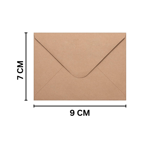 Kraft Zarf Seti, 50’li Paket – 7x9 cm, Mini Boy Davetiye, Kart, Fotoğraf ve Özel Gün Zarfları