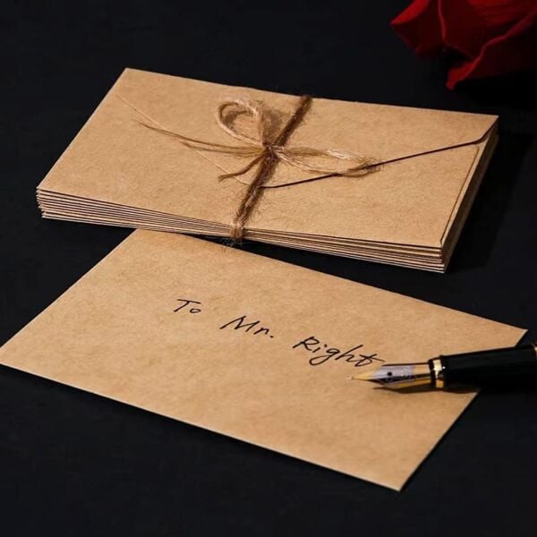 Kraft Zarf Seti, 50’li Paket – 7x9 cm, Mini Boy Davetiye, Kart, Fotoğraf ve Özel Gün Zarfları