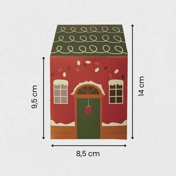 Yılbaşı Ev Tasarımlı Kutu Çanta Seti, Parti, Hediye Çantası, 12li, 8.5x8.5x14 Cm (3 Farklı Desen)