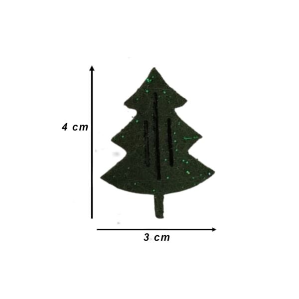 Yılbaşı Ağacı Süsleme Seti - Simli Keçe Hediye Paketi Süsleme - 20 Adet 4X3 cm KÇ001 Yeşil Renk