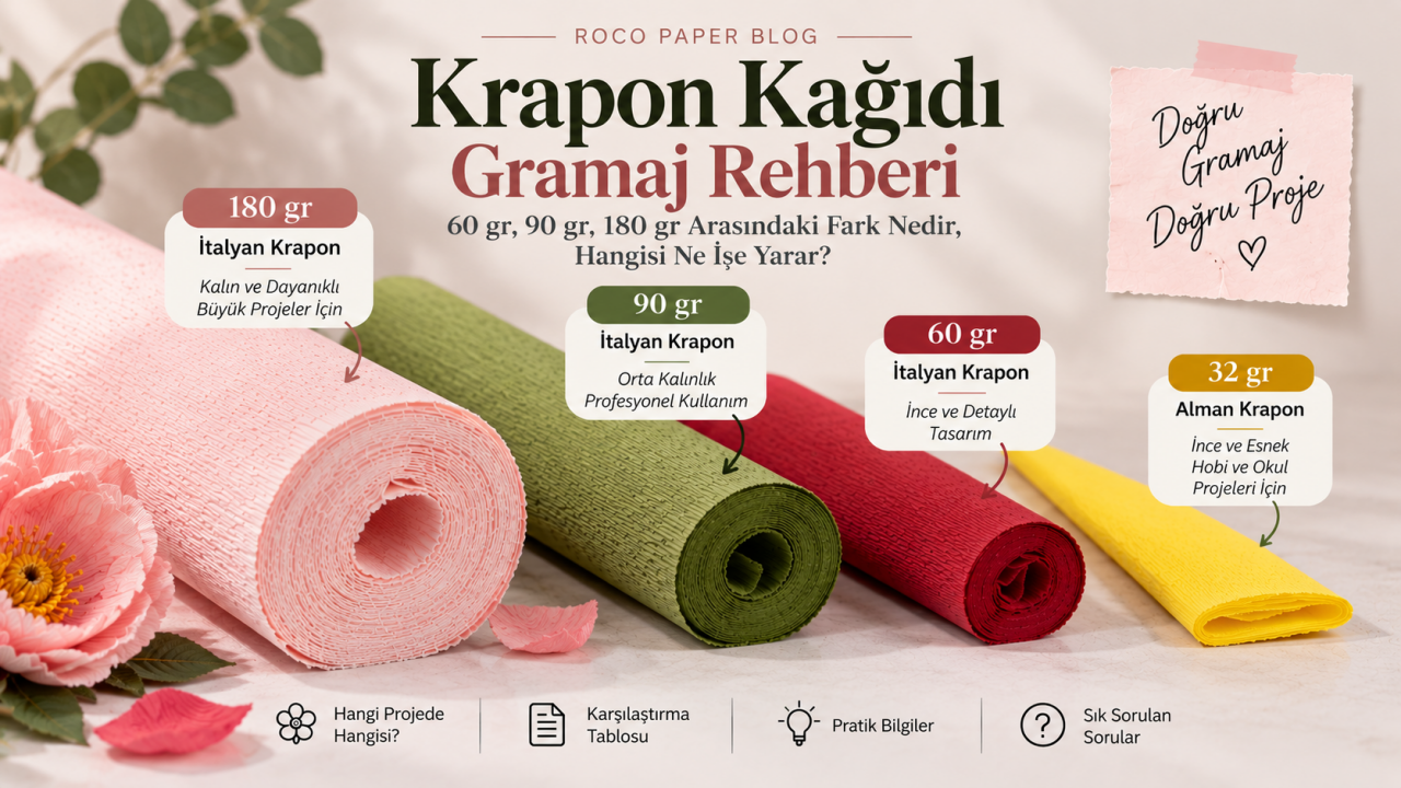 Krapon Kağıdı Gramaj Rehberi: 60 gr, 90 gr, 180 gr Arasındaki Fark Nedir, Hangisi Ne İşe Yarar?