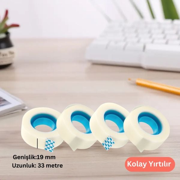 Görünmez Şeffaf Bant, Düzeltme ve Etiketleme Rulo Bandı, 19 mm - 33 Metre, 1 ADET