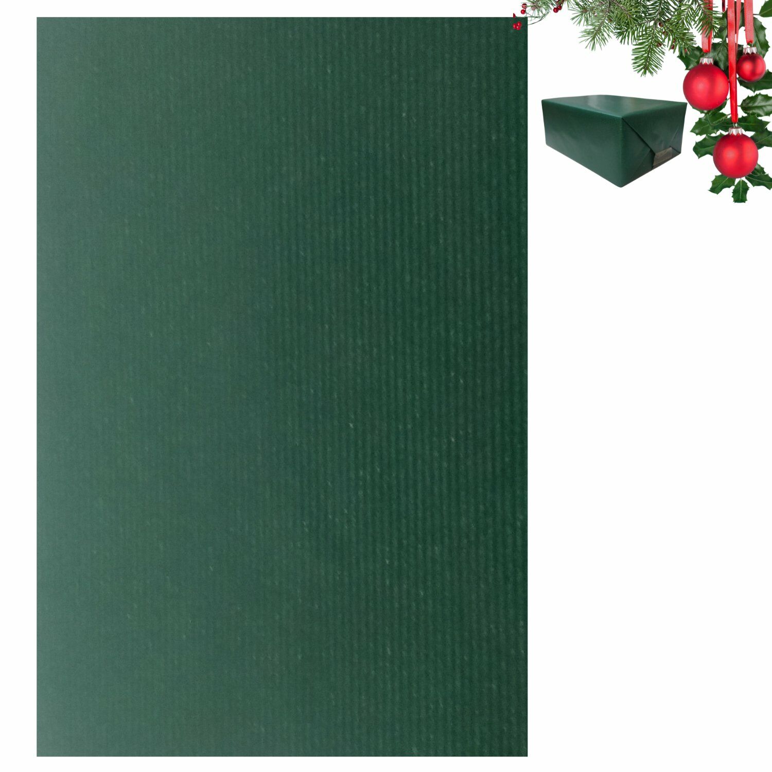 İtalyan Kraft Hediye Paketleme Kağıdı, Paket Ambalaj Kağıdı, Koyu Yeşil, No:560 70x200 Cm
