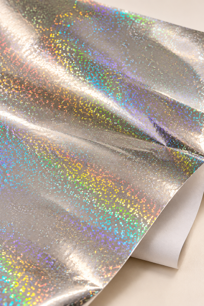 Hologramlı Kuşe Hediye Paketleme Kağıdı, Metalik Mat Ambalaj Kağıdı, 2li, Gümüş, 70x100 Cm