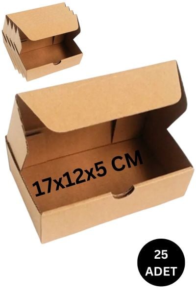Kilitli E-Ticaret Hediye Kutusu, Kraft Karton Kargo Paketleme Kutusu, 25 Adet, 17x12x5 Cm