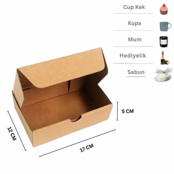 Kilitli E-Ticaret Hediye Kutusu, Kraft Karton Kargo Paketleme Kutusu, 25 Adet, 17x12x5 Cm