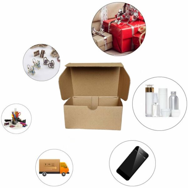 Kilitli E-Ticaret Hediye Kutusu, Kraft Karton Kargo Paketleme Kutusu, 25 Adet, 17x12x5 Cm