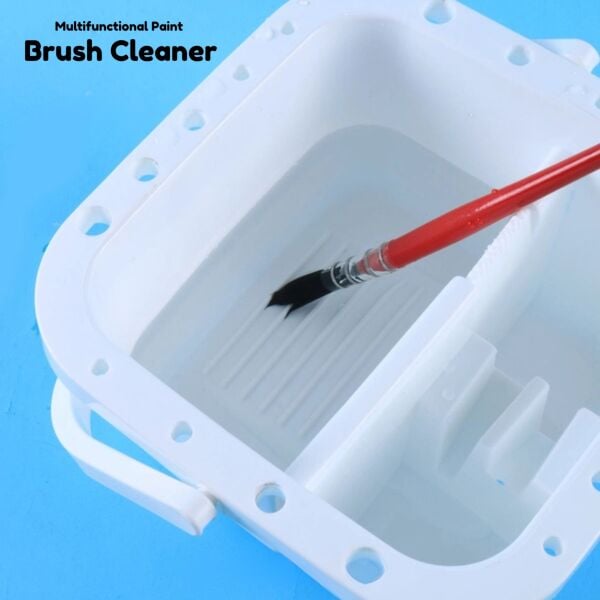 Çok Amaçlı Fırça Yıkama ve Kurutma Kabı, Kapaklı ve Bölmeli, Sanat Ve Hobi Fırçası Temizleme Kutusu