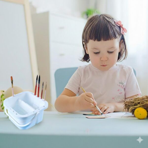 Çok Amaçlı Fırça Yıkama ve Kurutma Kabı, Kapaklı ve Bölmeli, Sanat Ve Hobi Fırçası Temizleme Kutusu