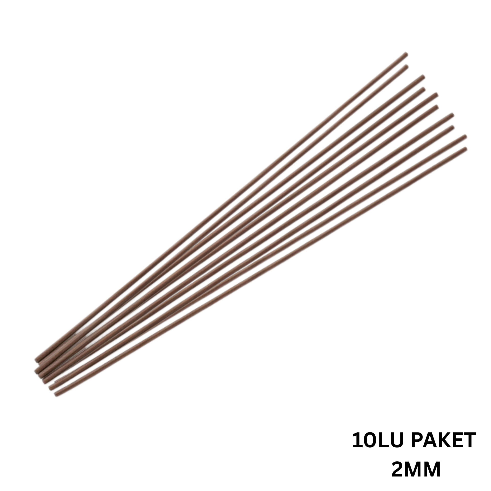 Yapay Çiçek Teli, Çiçek Aranjman Yapım Teli - 2 mm, 10 Adet - 40 cm - Kahverengi