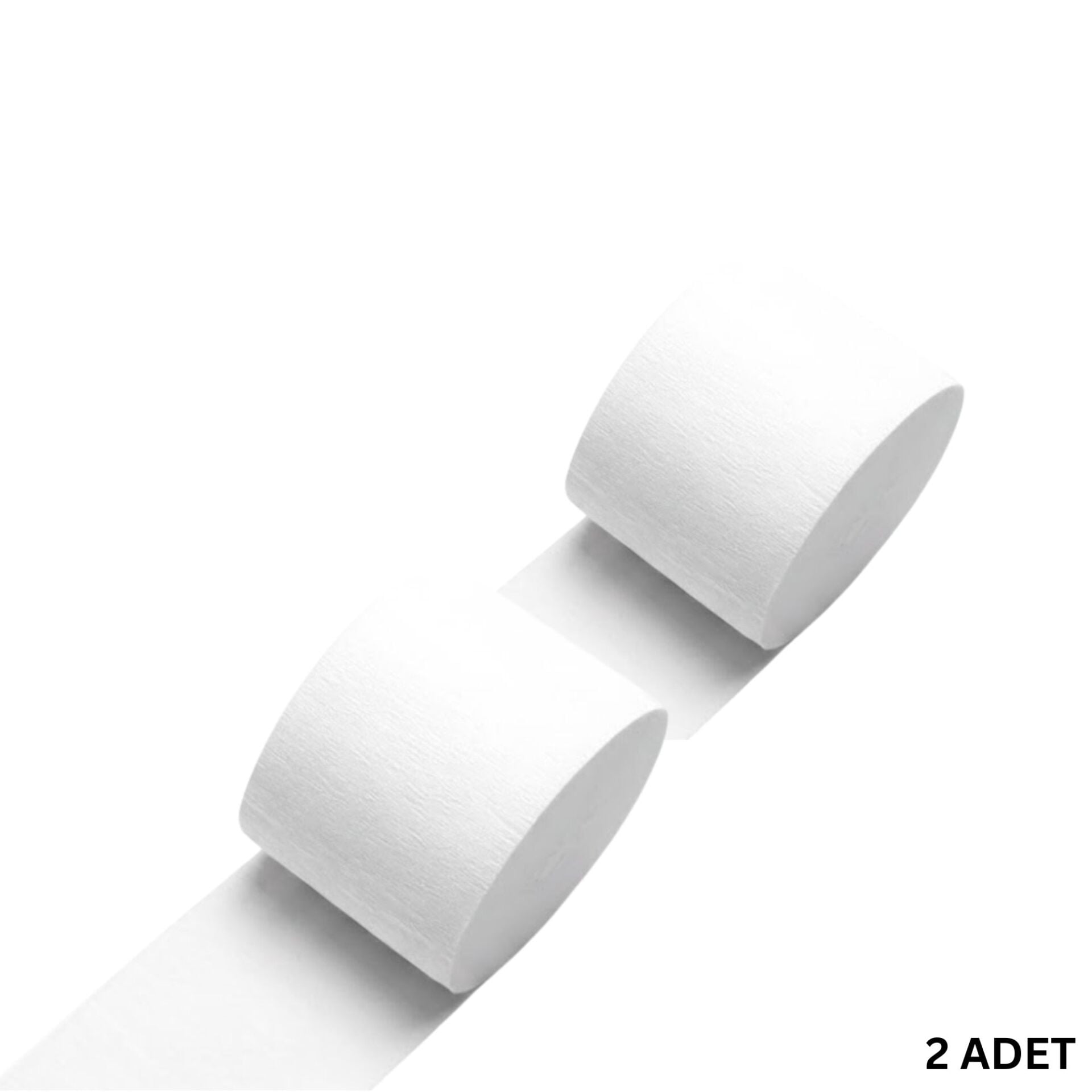 Beyaz Krapon Kağıdı Rulosu, Çiçek Yapım, Parti, El İşi Süsleme Kağıdı, 2li Paket, 4.5 Cm x 22 Metre