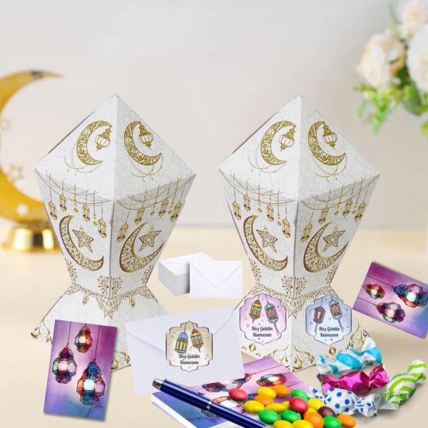 Hoş Geldin Ramazan Yazılı Sticker, Fener Temalı Hediye, Ambalaj Paketleme Etiketi, 3.5x3 Cm, 32 Adet