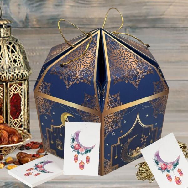 Ramazan Hilal, Fener Temalı Hediye ve Tebrik Kartı, 10 Adet, Ambalaj ve Paketleme Etiketi, 6x8 Cm