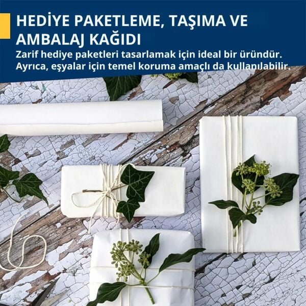 Beyaz Kraft Ambalaj Ve Hediye Paketleme Kağıdı, Çift Taraflı Kağıt Rulo, 80 Gr-70x100 Cm, 10lu Paket