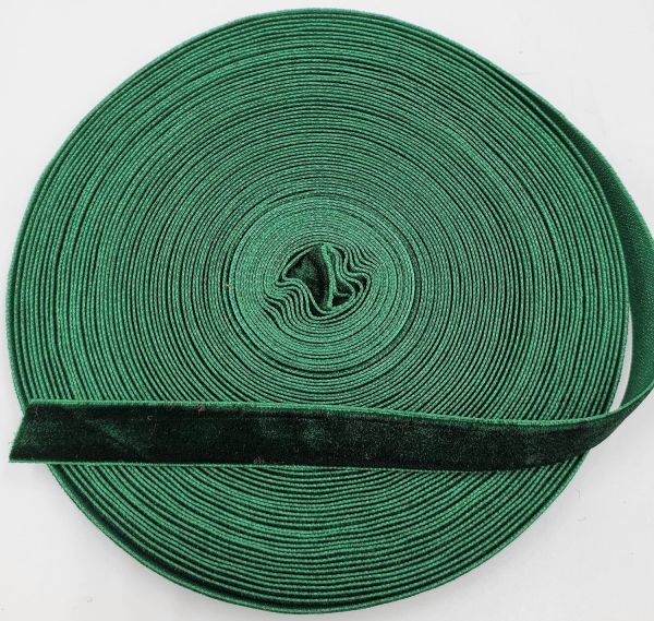 Yeniyıl Yılbaşı Yeşil Kadife Kurdele 3 cm 18 metre