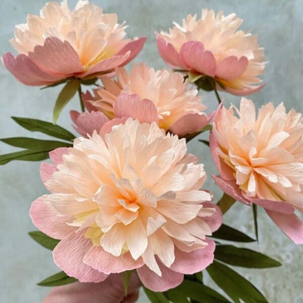 İtalyan Krapon Kağıdı No:205, Çiçek, DIY, El İşi Kağıdı, 60 Gr - 50x250Cm, Pastel Pembe