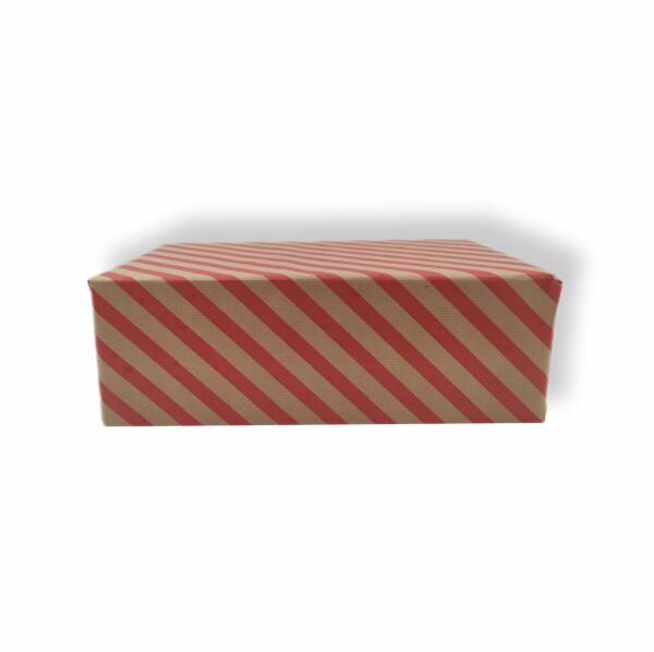 Kraft Ambalaj Kağıdı Kırmızı Verev Çizgili 40 gr. 10 Adet 70*100 cm