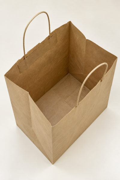 Kraft Kağıt Alışveriş, Hediye Çantası, Poşet Çanta, Büküm Saplı,  20x32x32 cm (25'li Paket)