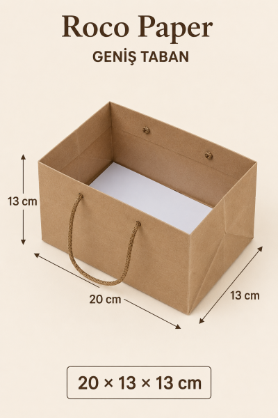 Kraft Karton ''pasta'' Çanta 20x13x13 Cm (10'LU PAKET)