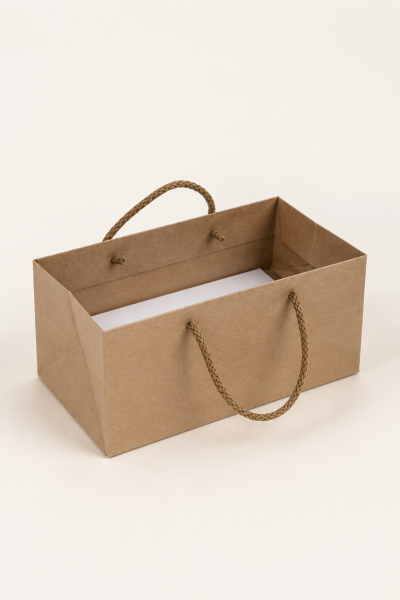 Kraft Karton ''pasta'' Çanta 20x13x13 Cm (10'LU PAKET)