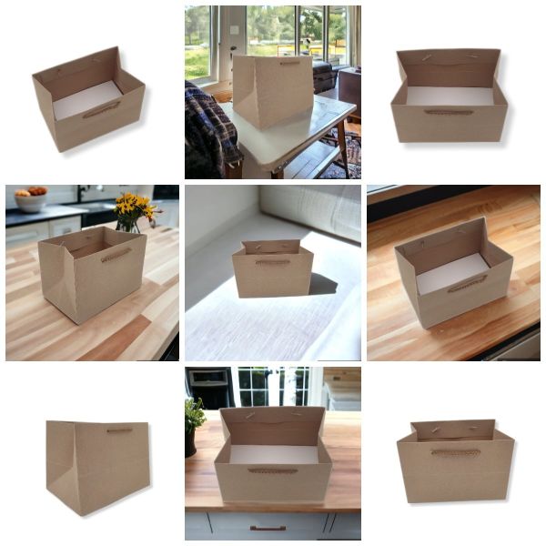 Kraft Karton ''pasta'' Çanta 20x13x13 Cm (10'LU PAKET)