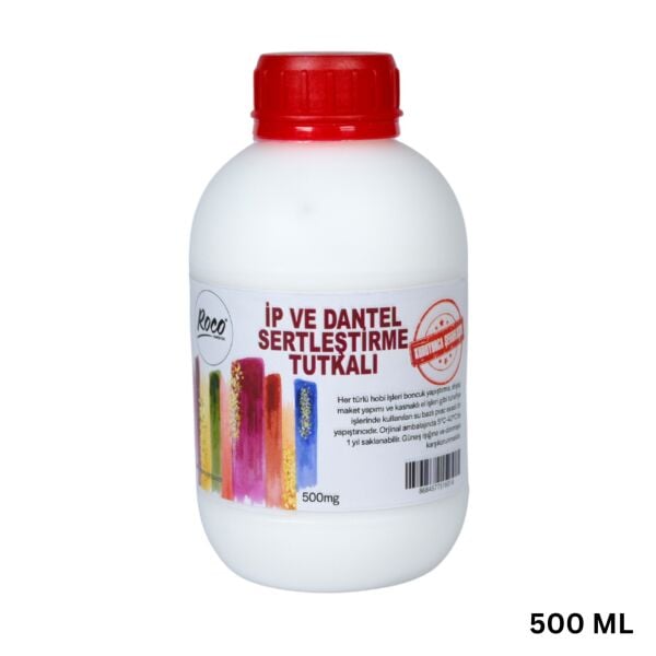 İp ve Kağıt İp Tutkalı, Dantel Sertleştirme, Kolalama Tutkalı, Şeffaf, Güçlü ve Kalıcı Hobi Yapıştırıcısı, 500 Ml