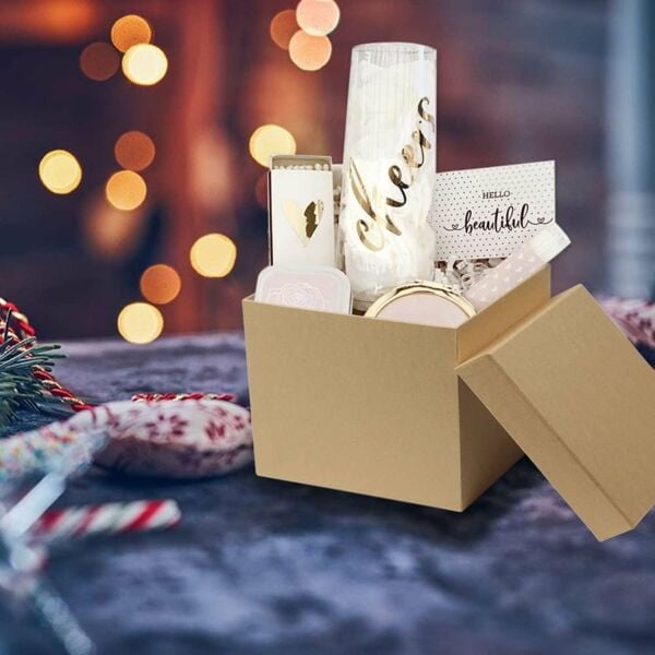 Kapaklı E-Ticaret Hediye Kutusu, Kraft Kare Kargo Paketleme Kutusu, 25 Adet, 15x15x15 Cm