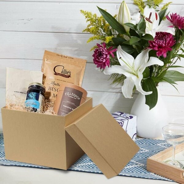 Kapaklı E-Ticaret Hediye Kutusu, Kraft Kare Kargo Paketleme Kutusu, 25 Adet, 15x15x15 Cm