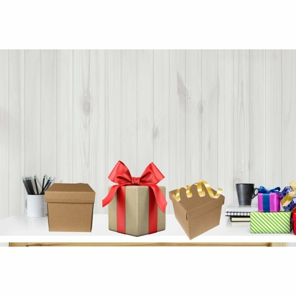 Kapaklı E-Ticaret Hediye Kutusu, Kraft Kare Kargo Paketleme Kutusu, 25 Adet, 15x15x15 Cm