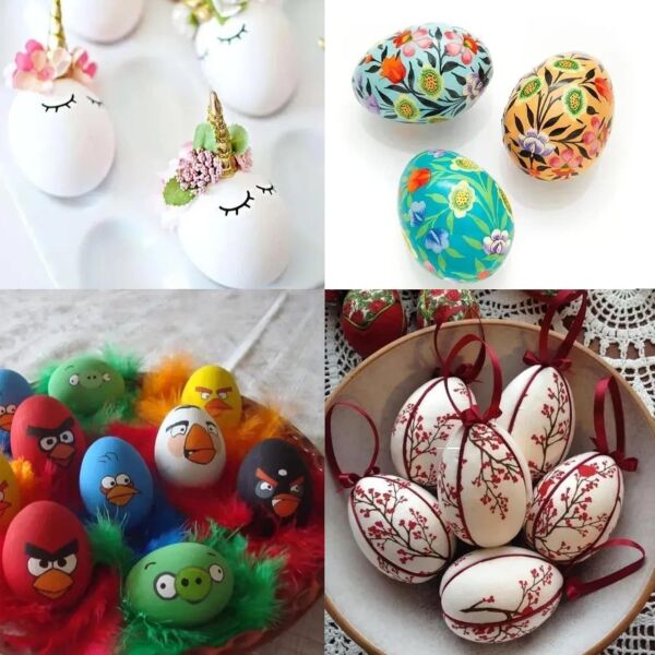 2'li Paskalya Strafor Yumurta Seti, Hobi, Boyama ve Süsleme Malzemesi, Boyanabilir Köpükler  8x6 Cm