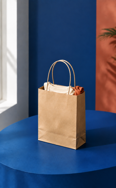 Kraft Kağıt Alışveriş, Hediye Çantası, Poşet Çanta, 8x18x24 cm (25'li Paket) Büküm Saplı Küçük Boy