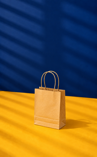 Kraft Kağıt Alışveriş, Hediye Çantası, Poşet Çanta, 8x18x24 cm (25'li Paket) Büküm Saplı Küçük Boy