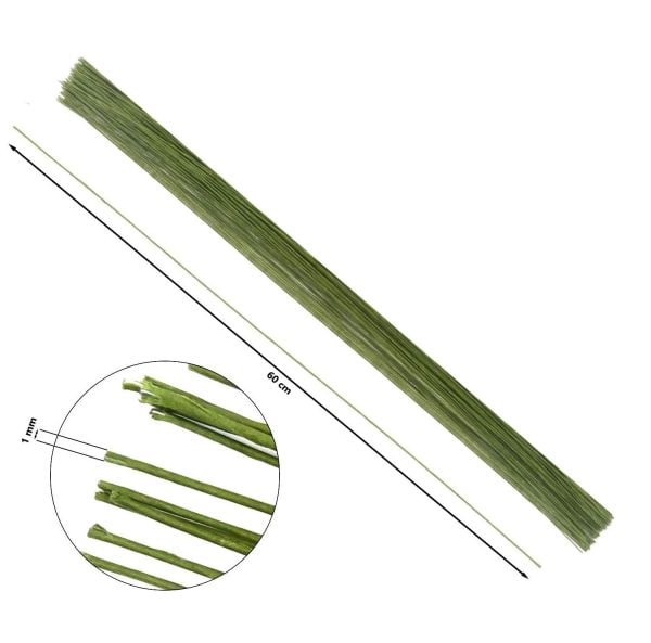 Roco Paper Çiçek Teli  No:24 (1 mm) - 38 Adet 60 cm - Yeşil