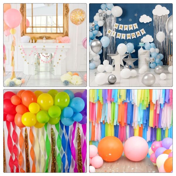 Açık Pembe Krapon Kağıdı Rulosu, Çiçek Yapım, Parti, El İşi Süsleme Kağıdı, 6 Adet, 4.5 Cm x 22Metre