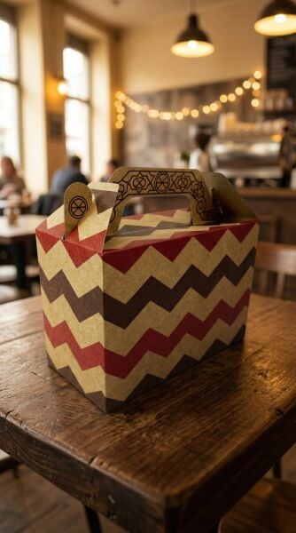 Tutmalı Zigzag Desenli Kraft Hediye Kutusu, Nikah-Doğum Günü, Butik Kutusu, 6’lı Set, 11x16x8 cm