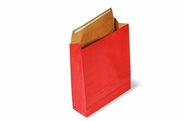 Roco Paper Hediye Paketi 25*8*36 cm Kese Kağıdı Yapışkanlı Ağız Bordo 25'li Paket
