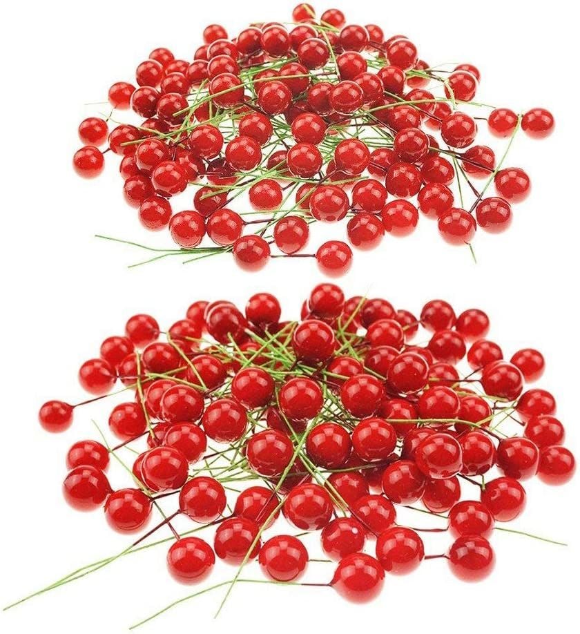 Yılbaşı Çubuklu Süsleme Topları Kırmızı 10’lu Paket