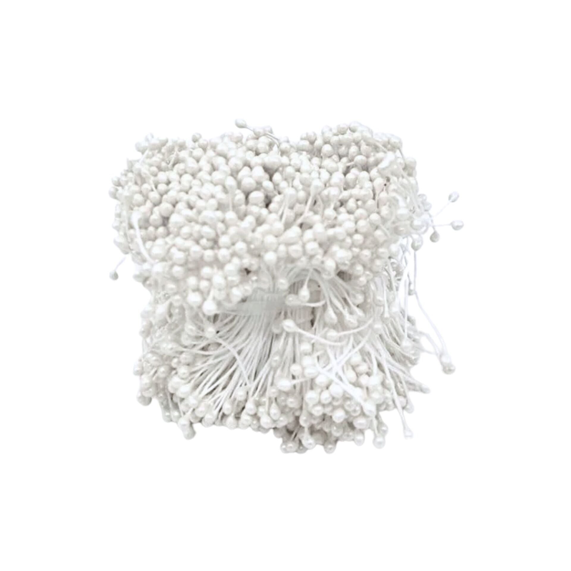 Klasik Plastik Tohum 20'li Bağ - Beyaz Çift Taraflı Yapay Çiçek Tomurcuğu, Buket Çiçek Süsleme