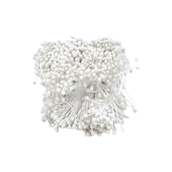 Klasik Plastik Tohum 20'li Bağ - Beyaz Çift Taraflı Yapay Çiçek Tomurcuğu, Buket Çiçek Süsleme