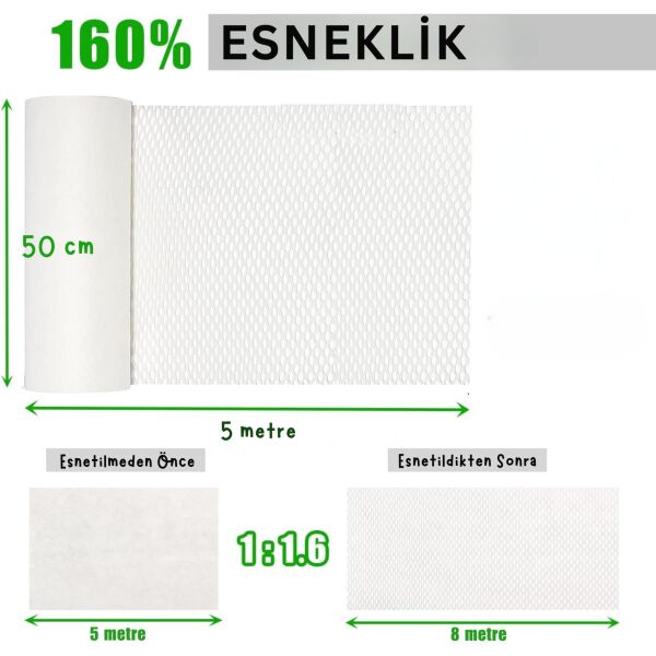 Beyaz Petek Dolgu Ambalaj Sargı Kağıdı, Hediye ve Eşya Paketleme, Kargo Kağıdı - 50 cm x 5 metre