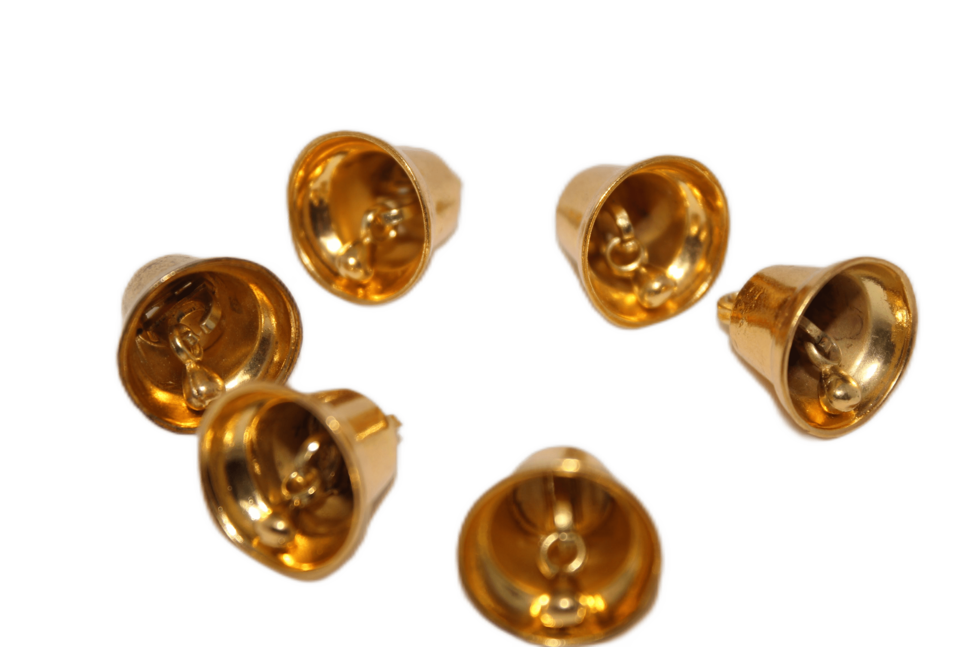 Yılbaşı Altın Mini Çan 6'lı - 12 Mm