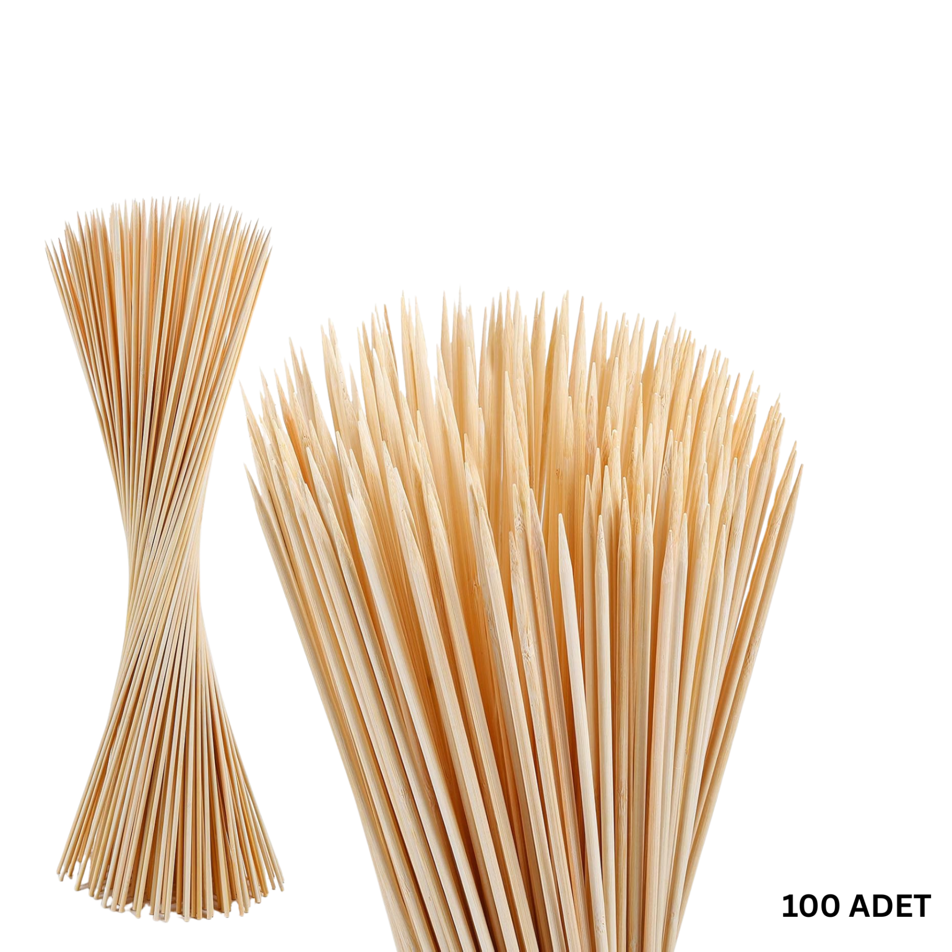 Ahşap Çöp Şiş DIY Çubuk Seti-100lü, Krapon, Şönil Çiçek Yapım Çubukları, Çok Amaçlı Hobi Çubuğu, 3 mm Kalınlık