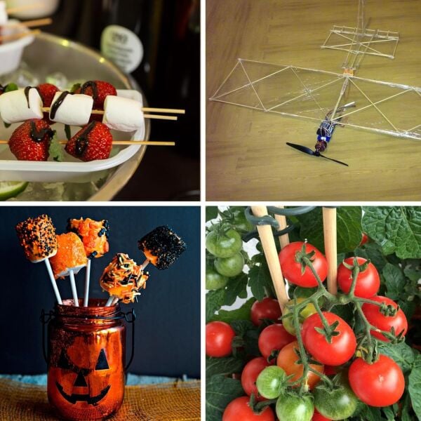 Ahşap Çöp Şiş DIY Çubuk Seti-100lü, Krapon, Şönil Çiçek Yapım Çubukları, Çok Amaçlı Hobi Çubuğu, 3 mm Kalınlık