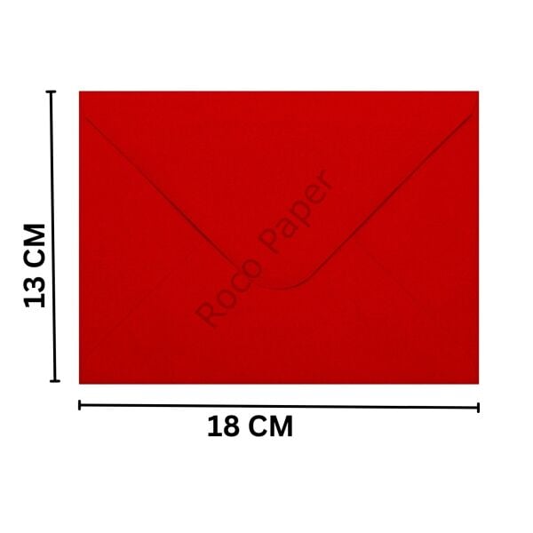 50 Adet Kırmızı Davetiye Zarfı, Dayanıklı Mat Mektup Zarfı Seti, 13x18 cm - 140 gr