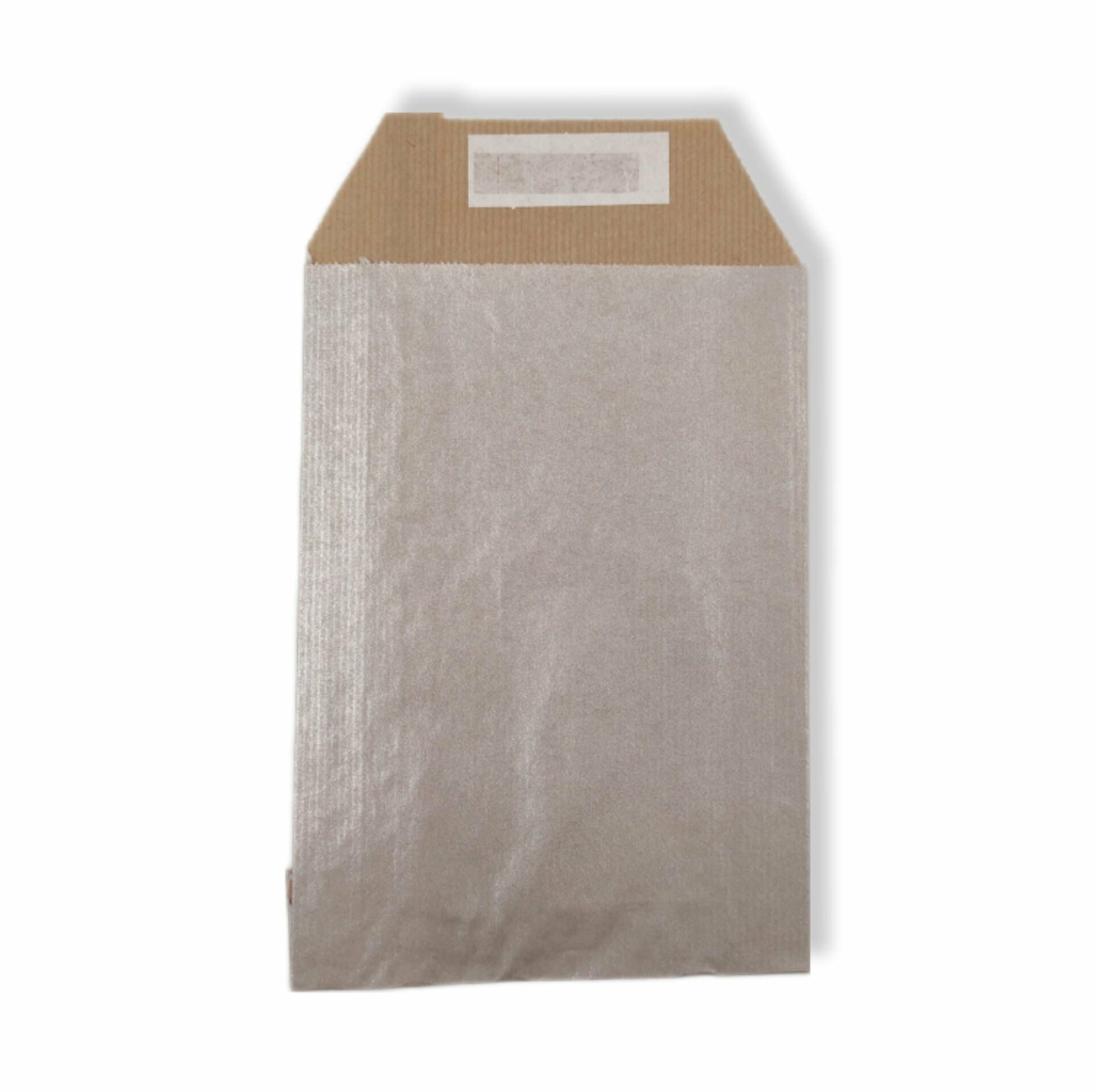 Roco Paper Hediye Paketi 25*6*30 cm Dipsiz Kese Kağıdı Yapışkanlı Ağız Gümüş 25'li Paket