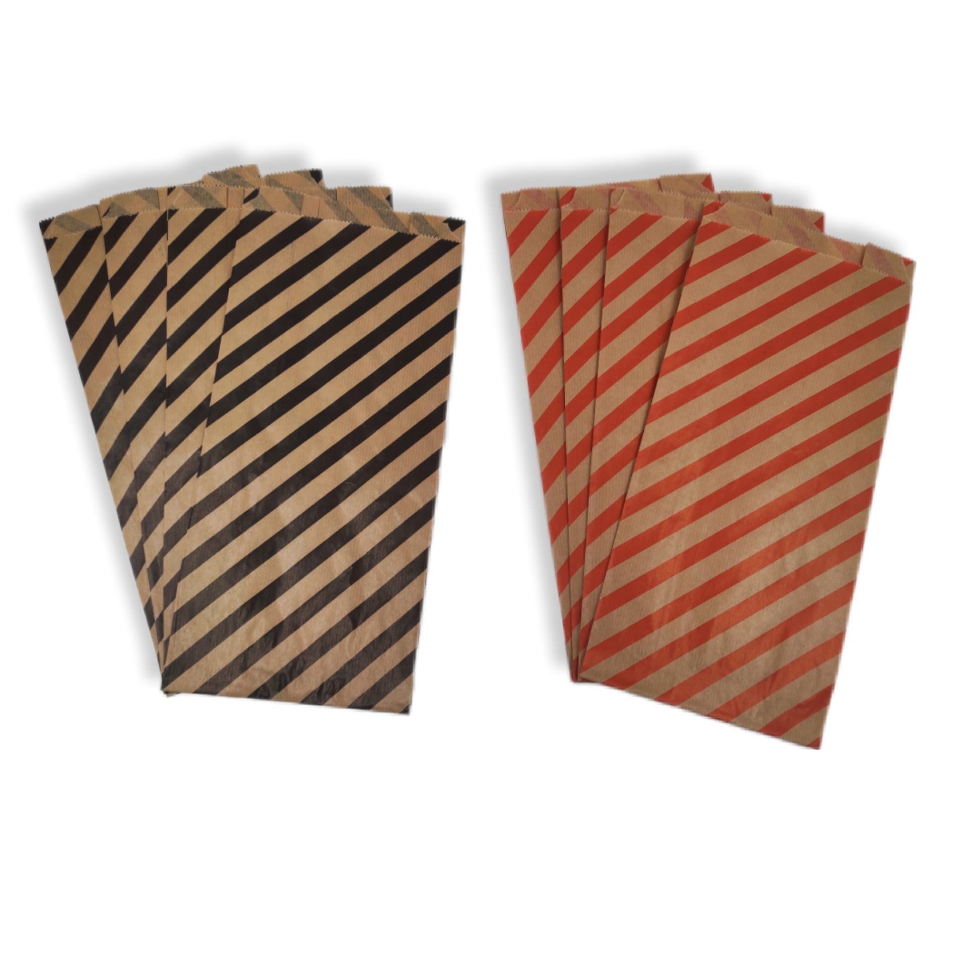 Çizgili Şamua Kraft Körüklü Set Kese Kağıdı 500gr 60 - 70 Adet 15x33 Cm