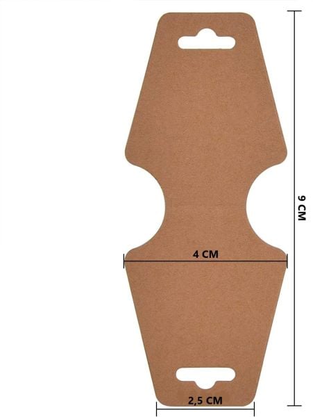 Kraft Takı Kolye ve Bileklik Kartları - Takı Asma Kartı 100 adet 9 x 4 cm