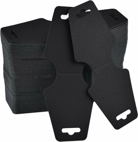 Siyah Takı Kolye ve Bileklik Kartları - Takı Asma Kartı 100 adet 9 x 4 cm