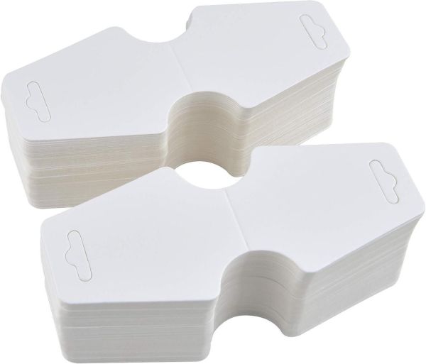 Roco Paper Özel Baskı Takı Kolye ve Bileklik Kartları - Takı Asma Kartı 100 adet 9 x 4 cm, Beyaz